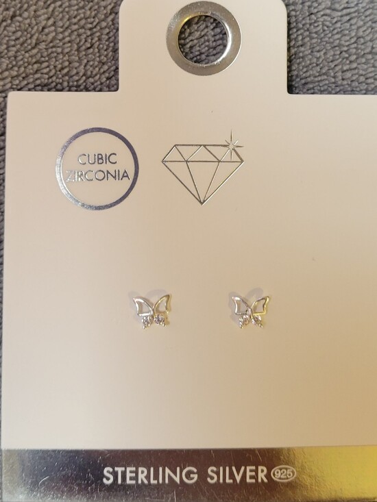 Lovisa Jewelry - LOVISA Sterling Silver Butterfly Stud Earrings Cubic Zirconia Dainty Fairy Boho